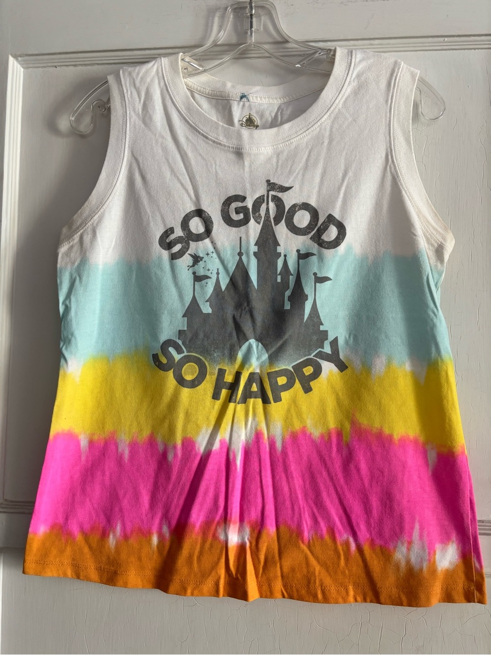 Disney Parks So Good So Happy Tie-Dye Castle Graphic Tank Top - Large
